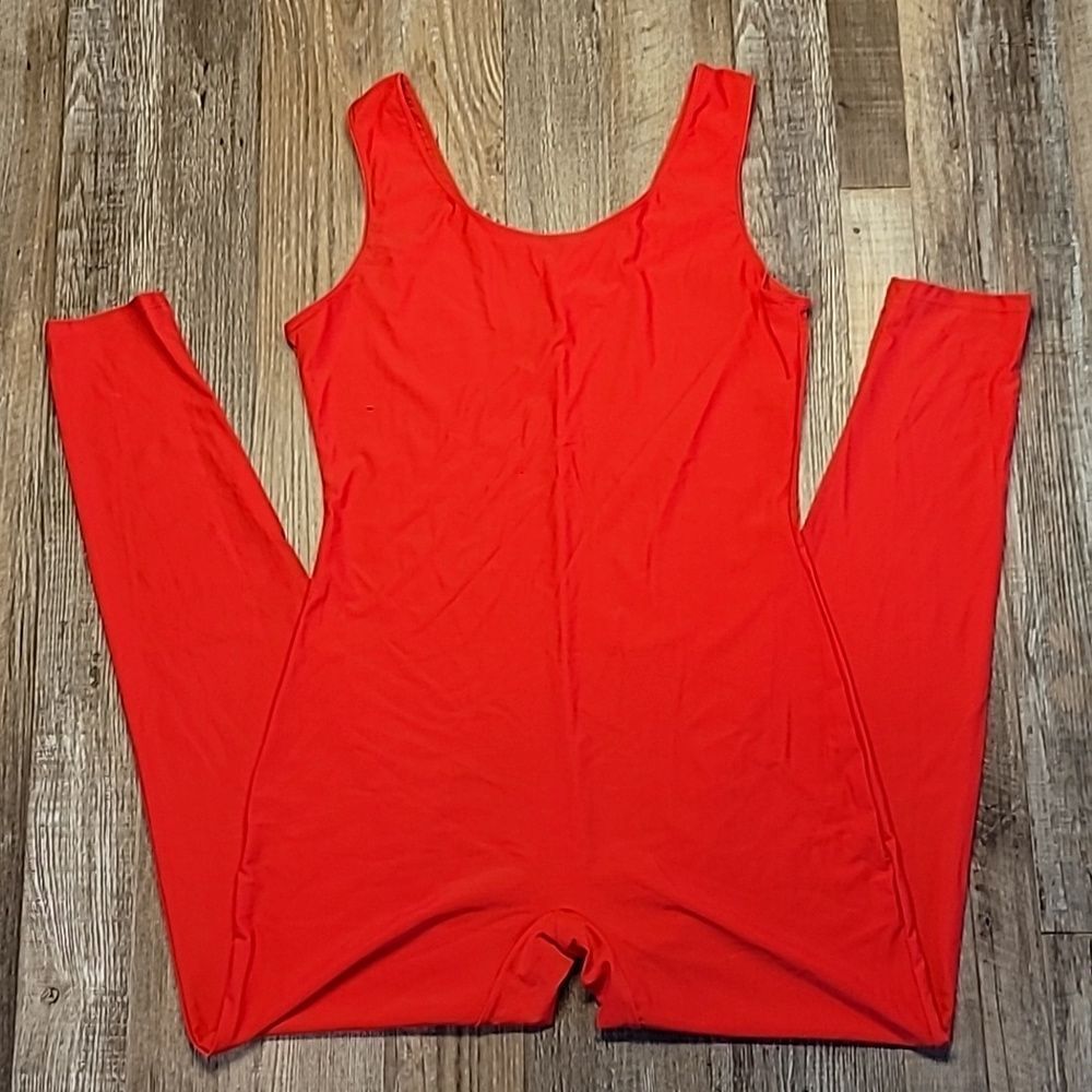 Red Tanktop Stretchy Leotard Halloween Accessory Jumpsuit Women's Plus Size XXL